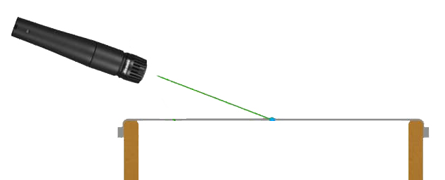 Close microphone placement across drum head